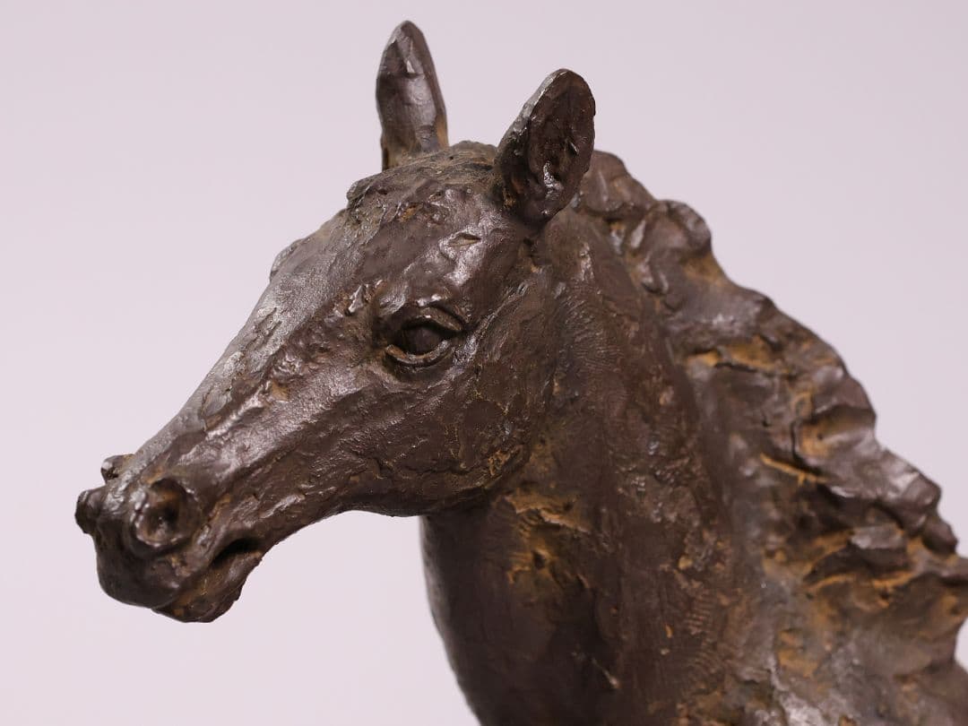 友澤正彦「春風」馬 1977年 銅製 ブロンズ 置物 6744g【MA623】