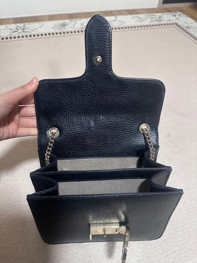 GUCCI インターロッキング ブラック ショルダーバッグ