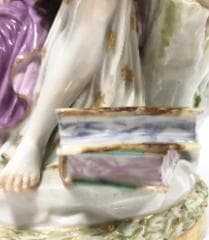 マイセン風 フィギュリン ミューズとキューピッド 高さ21cm（真贋不明）