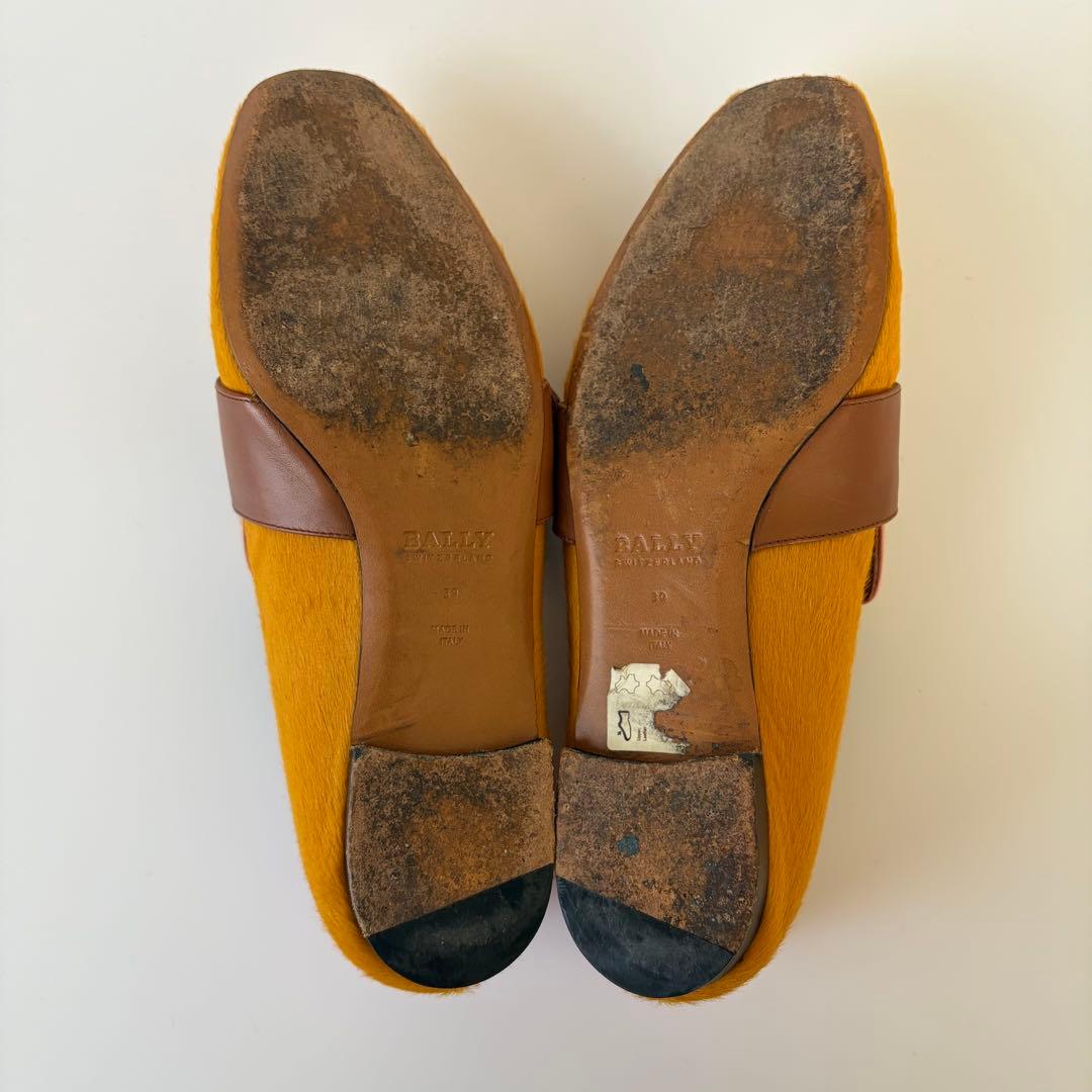BALLY バリー ハラコ ローファー LOTTIE 39 イエロー　美品