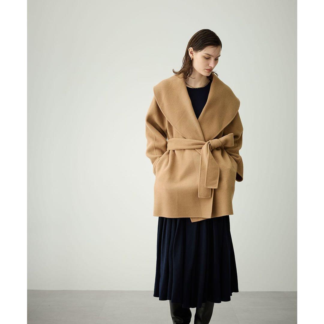 N.O.R.Cウールメルトンミドルリバーコート キャメル
