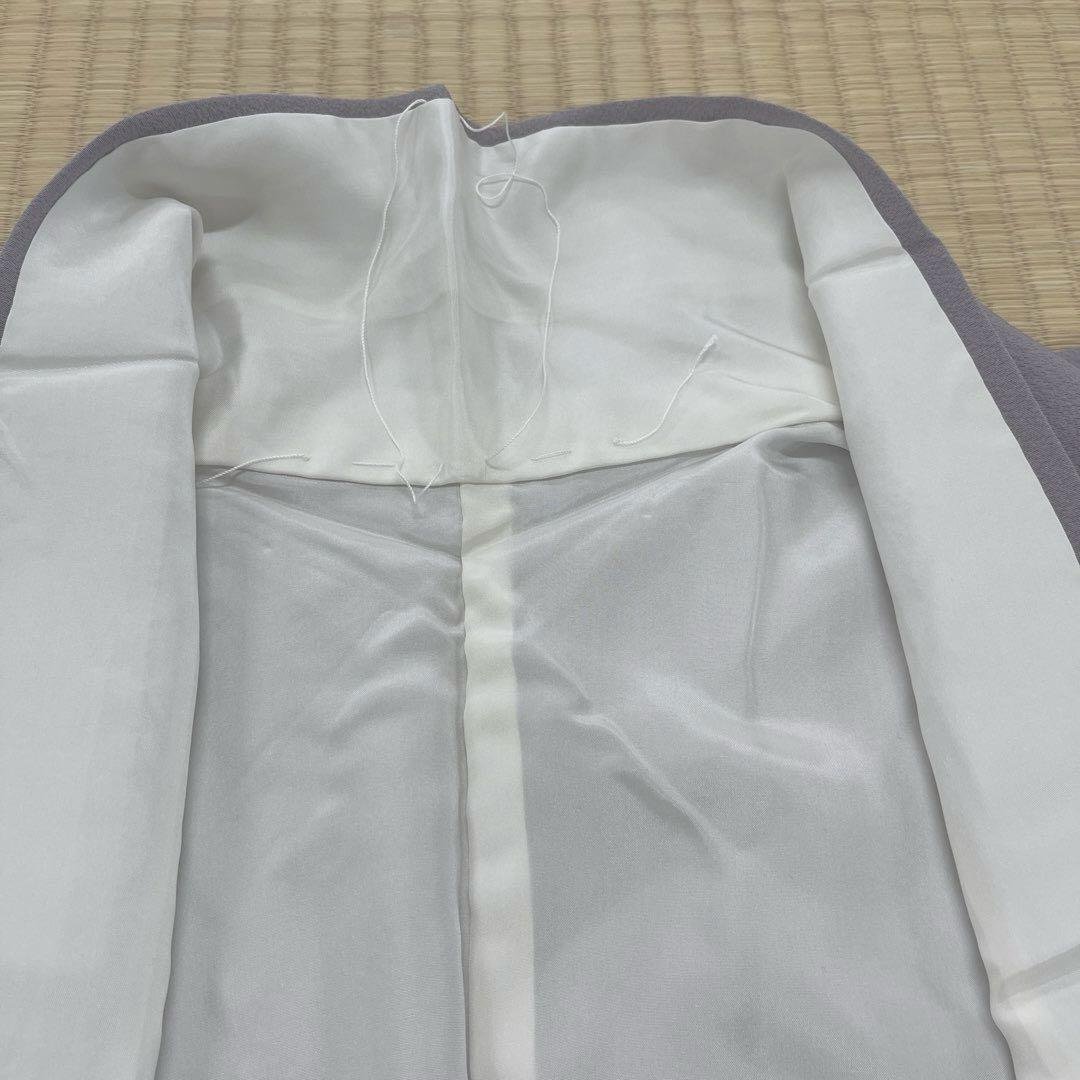 正絹 色無地 淡青紫(未使用品)草木染作家 圓啓【健勝苑】