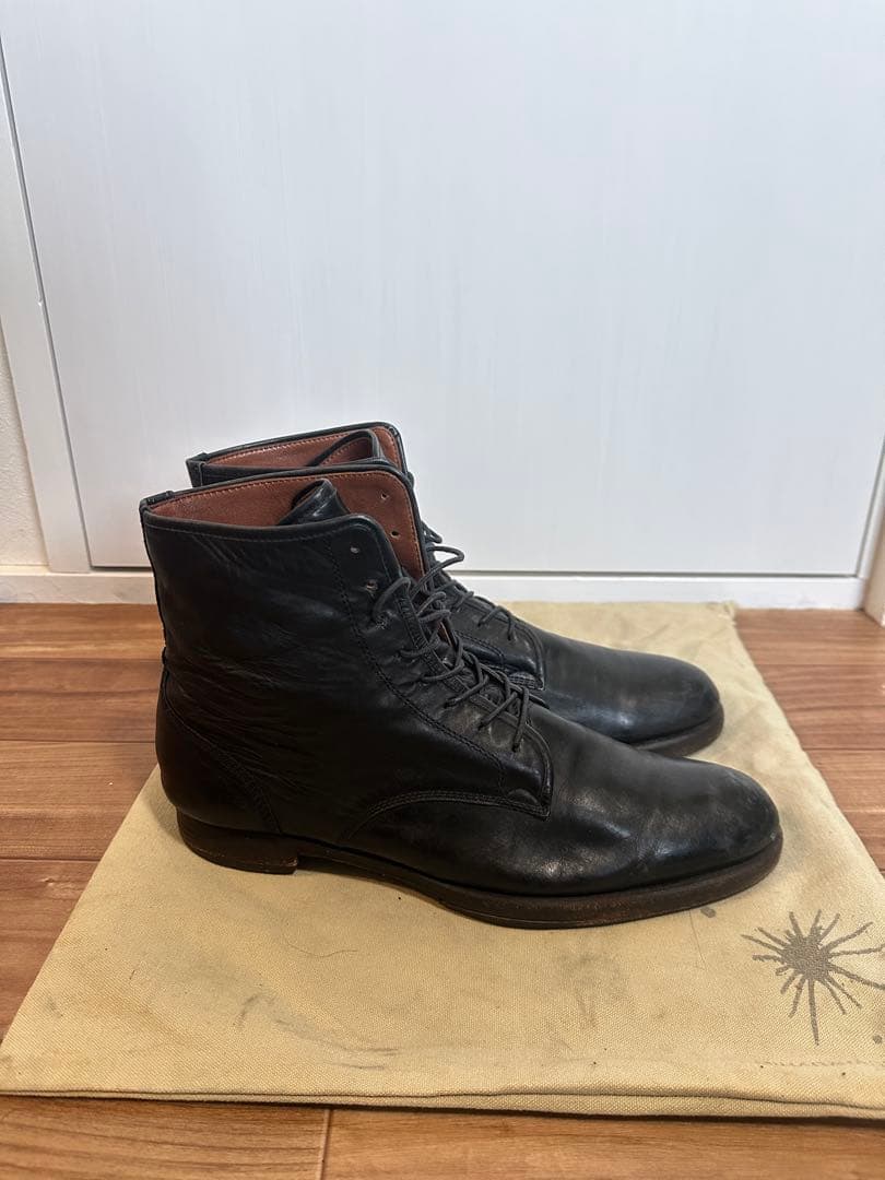 MIHARAYASUHIRO黒 レザー レースアップブーツ 靴袋付き