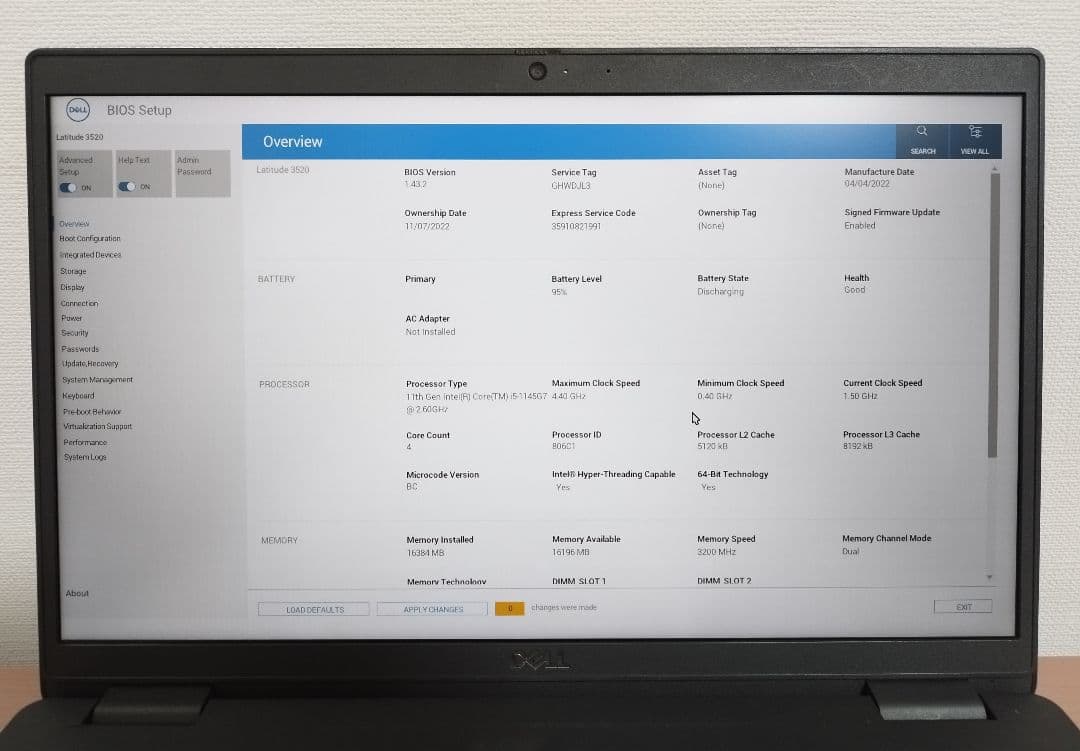 ★DELL 3520 win11/16GB/i5/256GB/office付き⑥