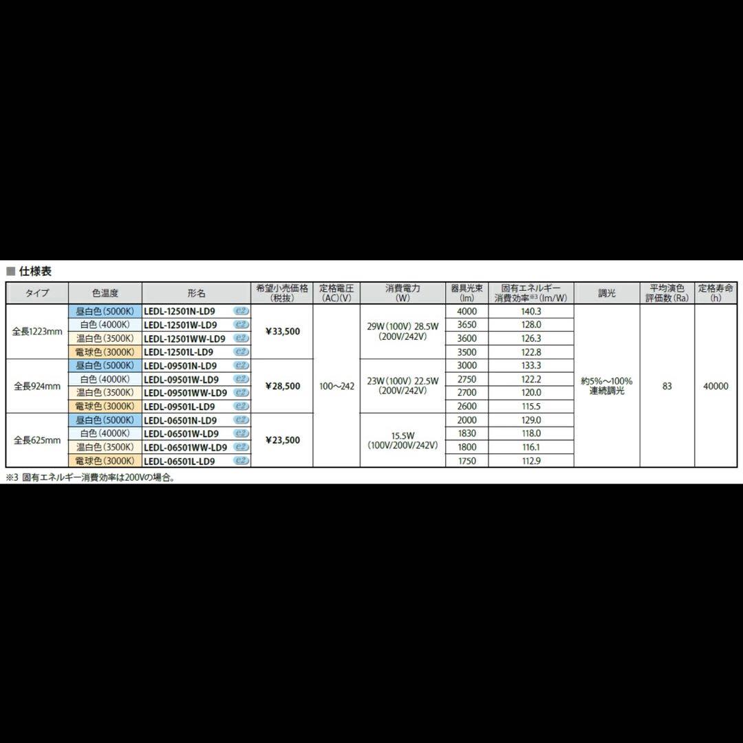 LED屋内用ライン器具 LEDL-12501L-LD9 間接照明　調光機能付き