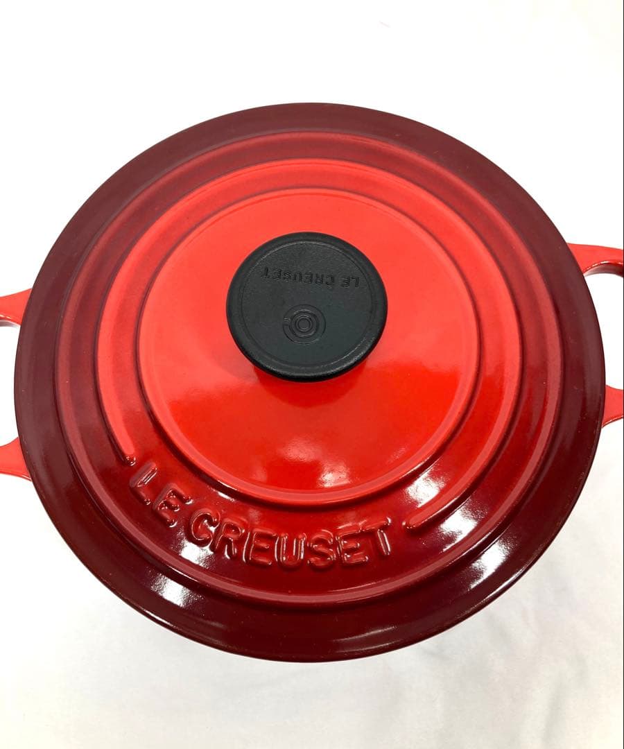 1201N9パ LE CREUSET 両手鍋 18cm ココット レッド