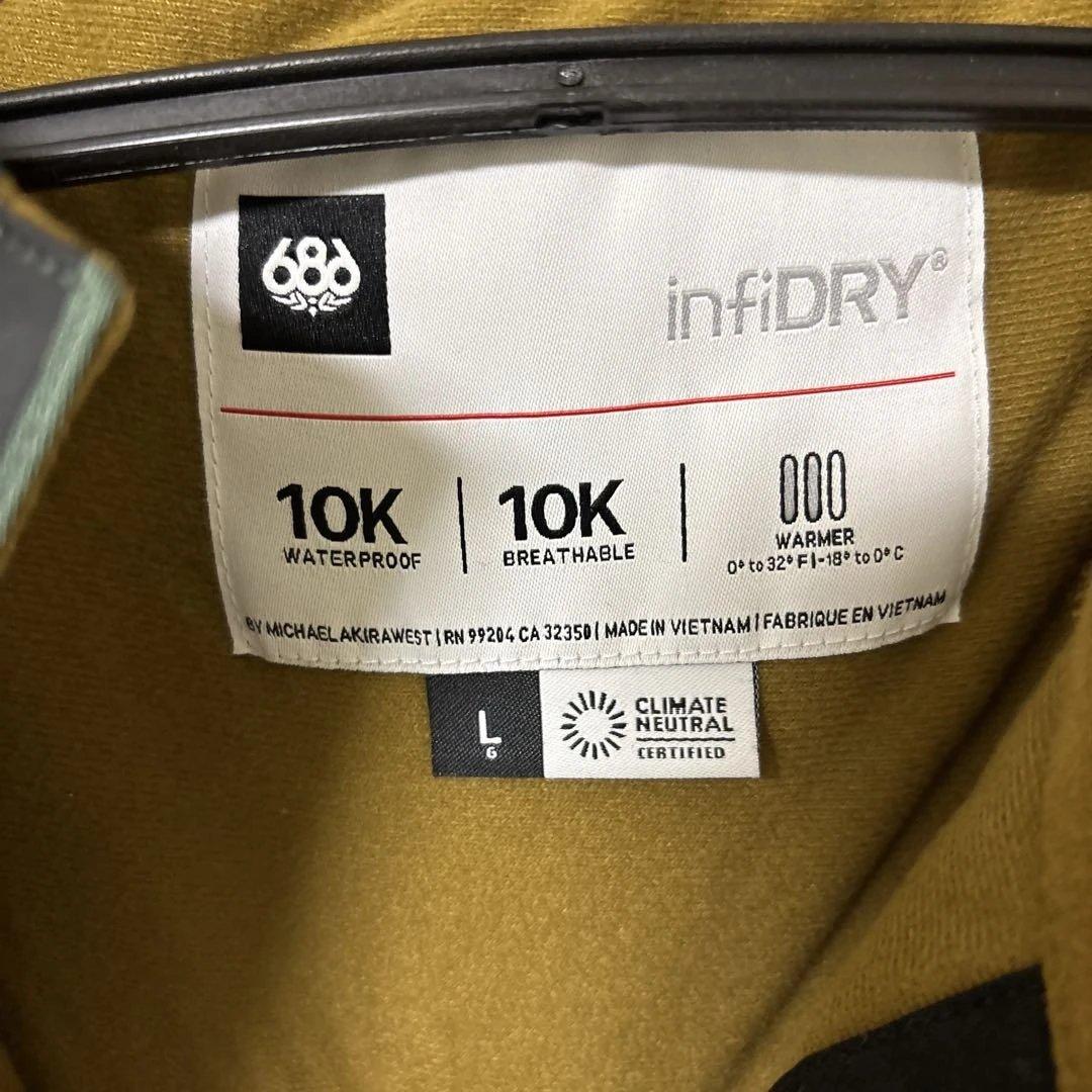 686 シックスエイトシックス スノーボードジャケット L infiDRY