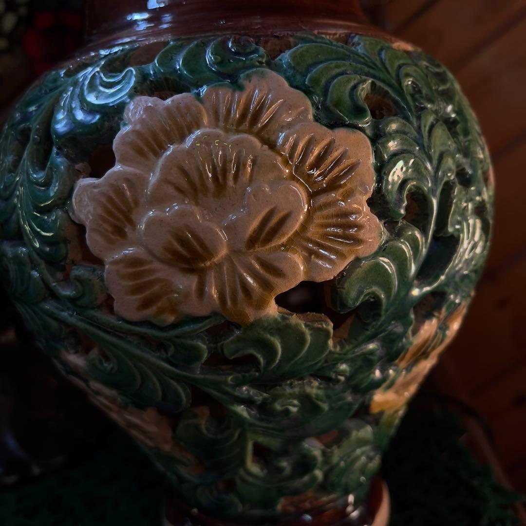 宋磁 宋三彩 中国 宋代 透かしあり 唐三彩