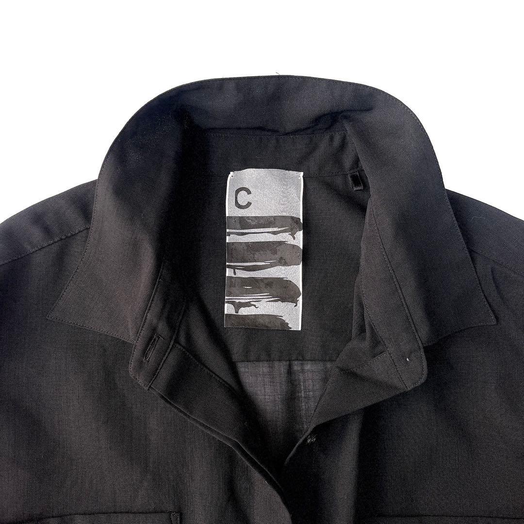 レ*ン様 美品⁑Chaos カオス　ウール混ロングシアーシャツ　ブラック　ビッグ