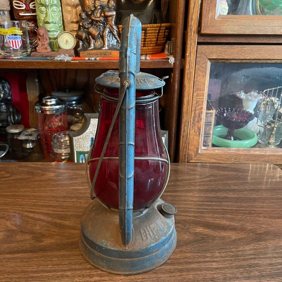 希少品！1900〜20年代〜デイツDIETZ 赤ガラスランタンUSA製ビンテージ