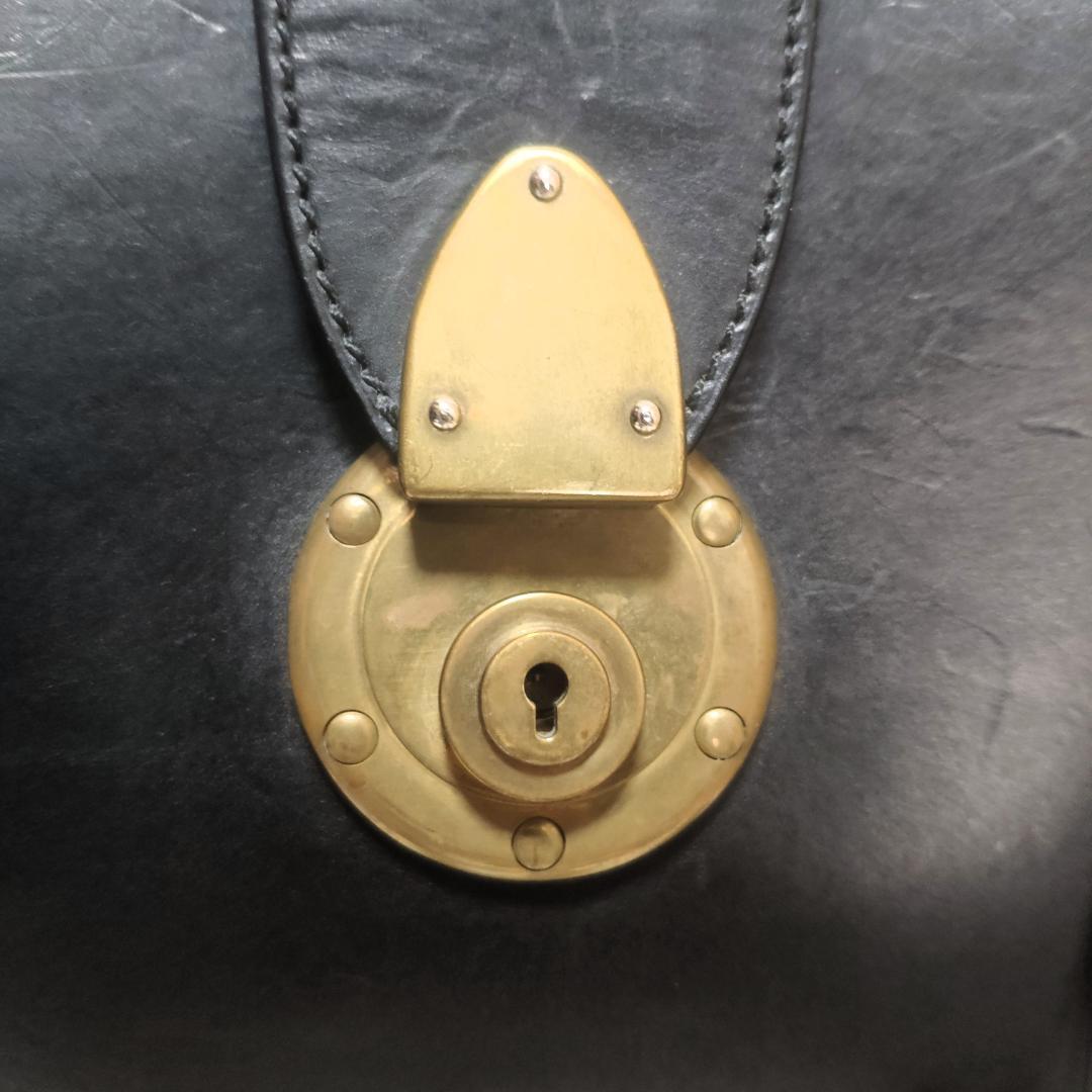 万双 ダレス バック 二つマチ カギ ブライドルレザー ビジネス ブリーフ 本革