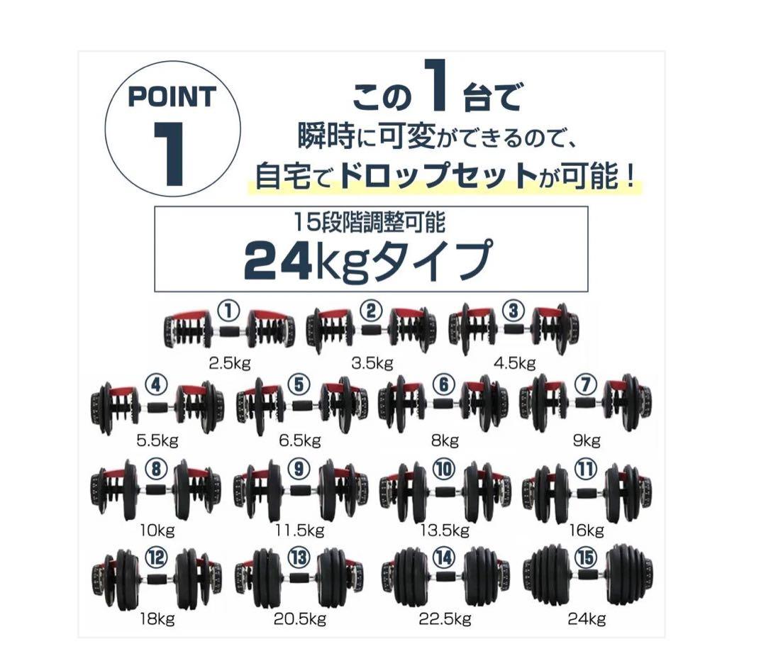 #2590 ダンベル可変式24kgBK