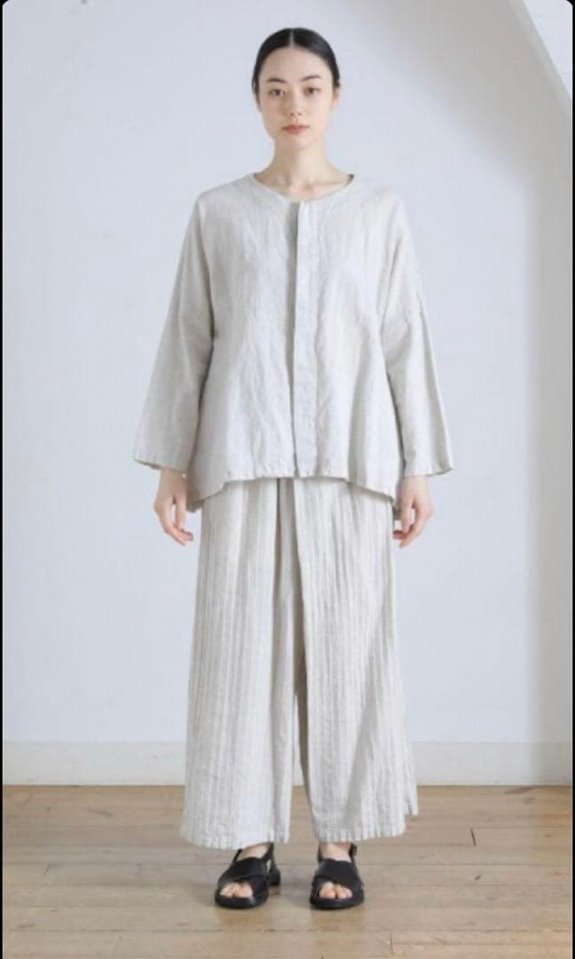 値下げ【美品】plantation メランジWAVE パンツ