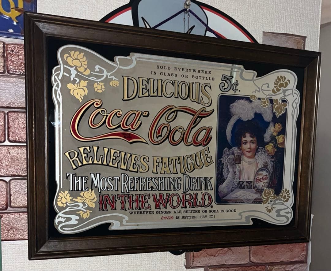 ★ビンテージ、コカコーラ　パブミラー