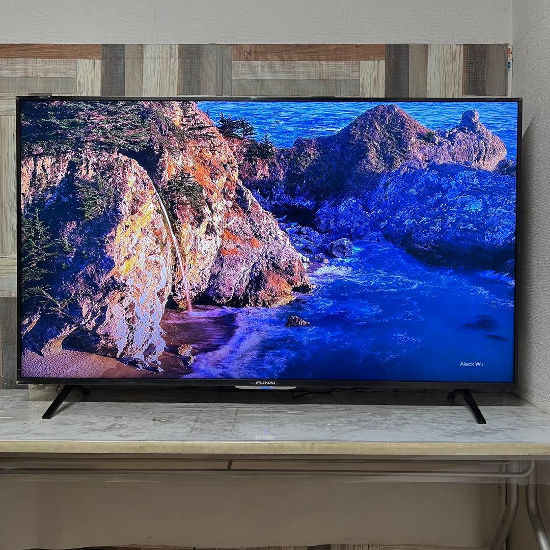 レンさん専用全国送料込展示見本品フナイ65型4KTV録画機能内蔵Wチューナ搭載