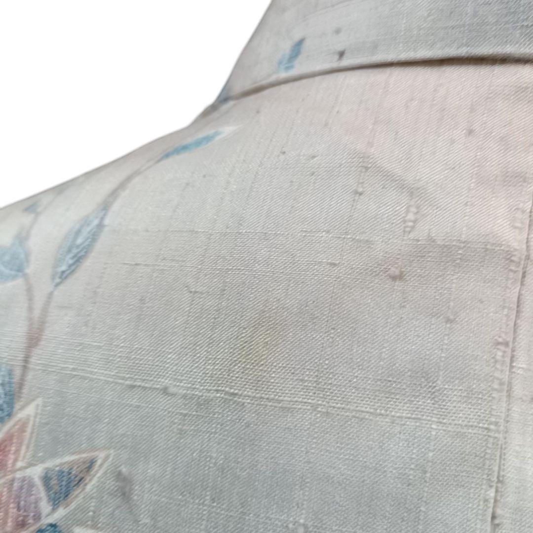 て*。様 ☆24 えっと 紬 単衣 ピンク 鳥 木々 花唐草