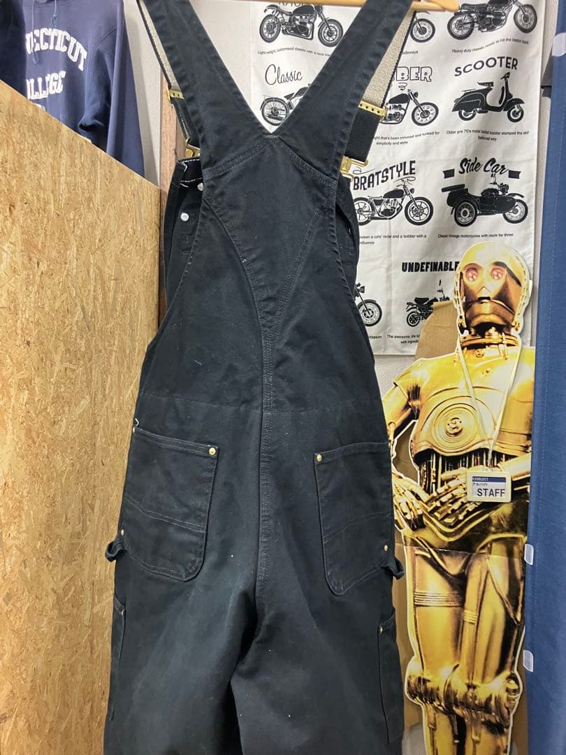 carhartt BLACKオーバーオール　ダブルニー仕様　W38Ｌ30