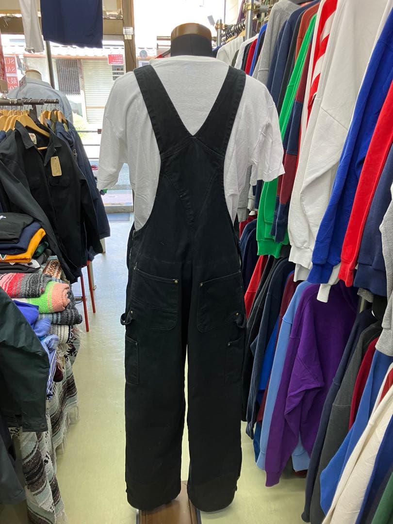 carhartt BLACKオーバーオール　ダブルニー仕様　W38Ｌ30