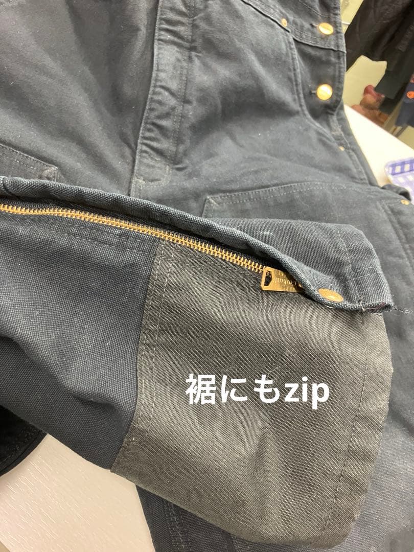 carhartt BLACKオーバーオール　ダブルニー仕様　W38Ｌ30