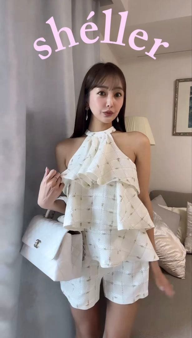 shellerシェリエ♡ツイードラッフルフリルトップス