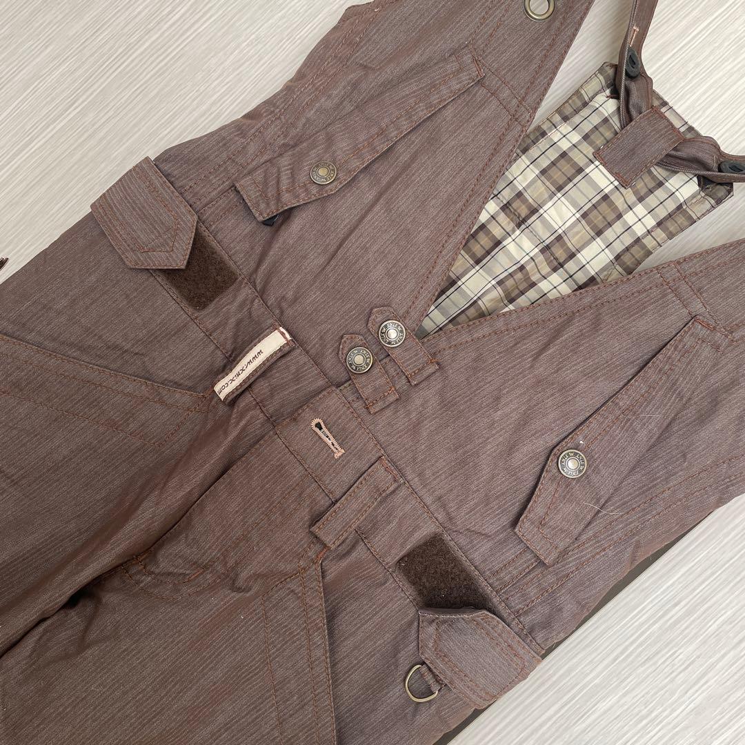 X-NiXダークブラウン スノーボードウェア チェック柄