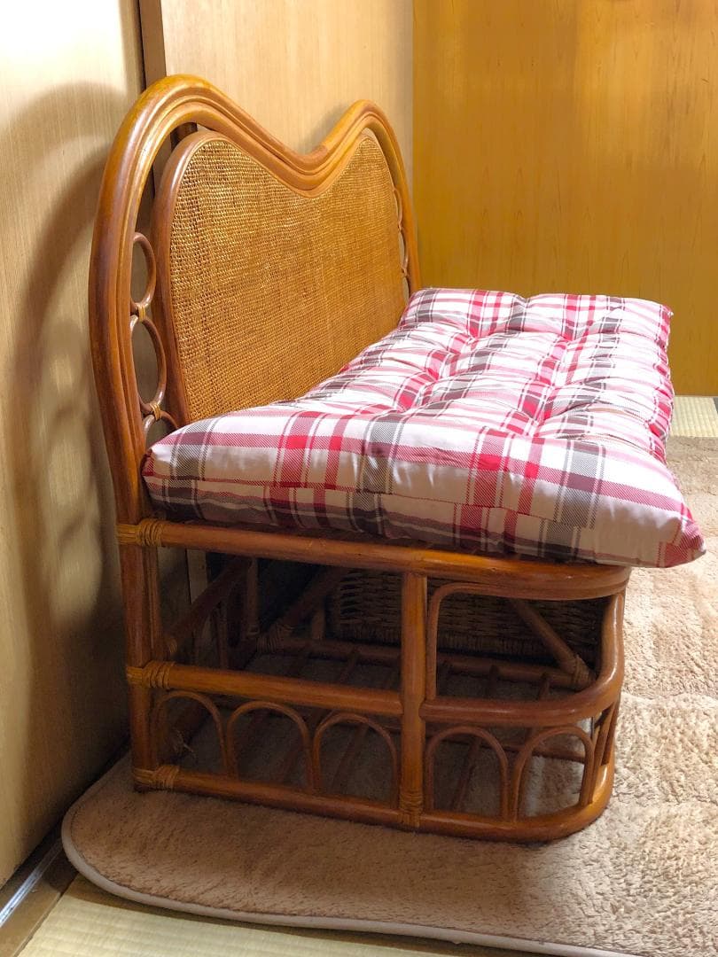 籐ラタン製カウチソファ送料込み