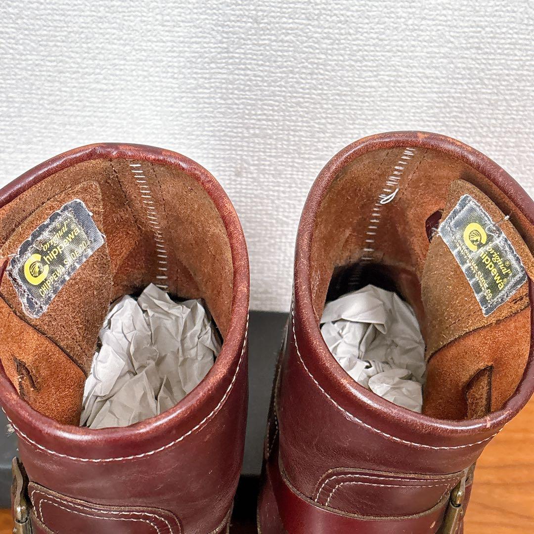 CHIPPEWA チペワ ショートエンジニア ブーツ バーガンディ US8.5E