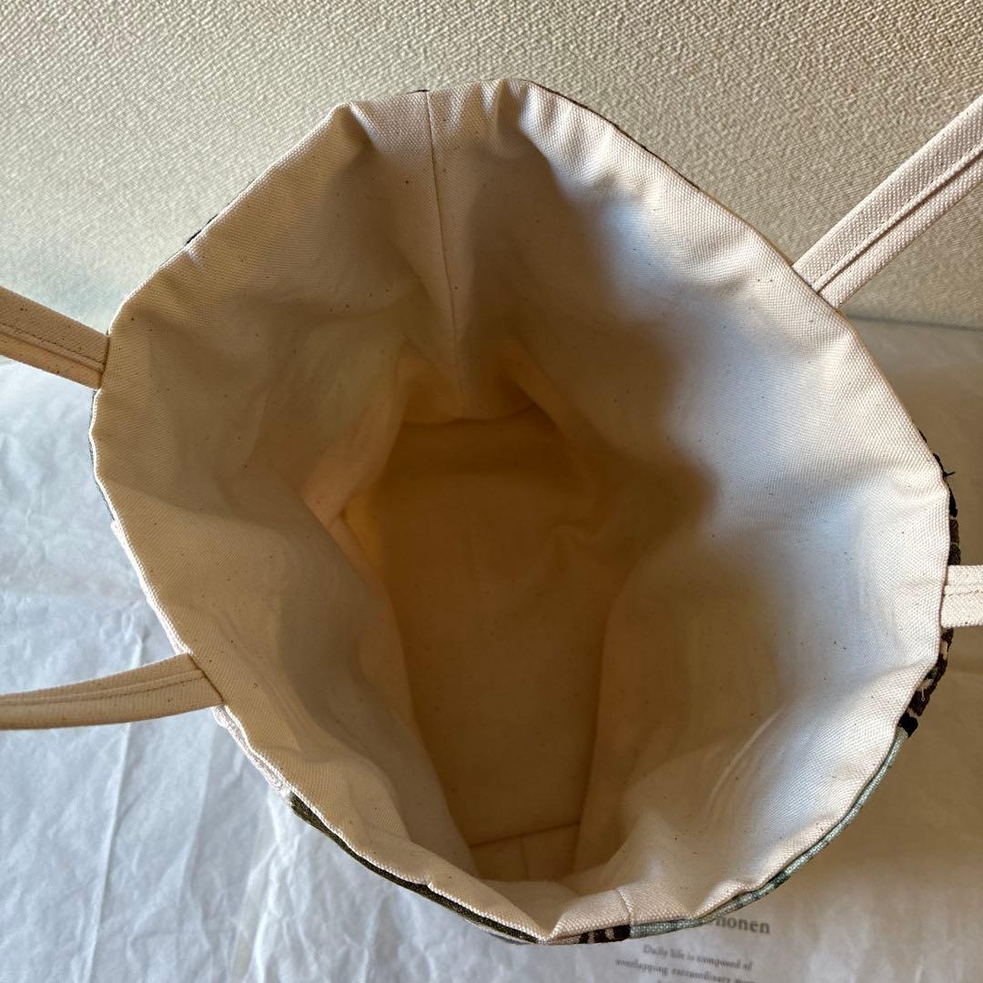 ミナペルホネン 生地使用　パッチワークトートバッグ　お散歩バッグ　rosy