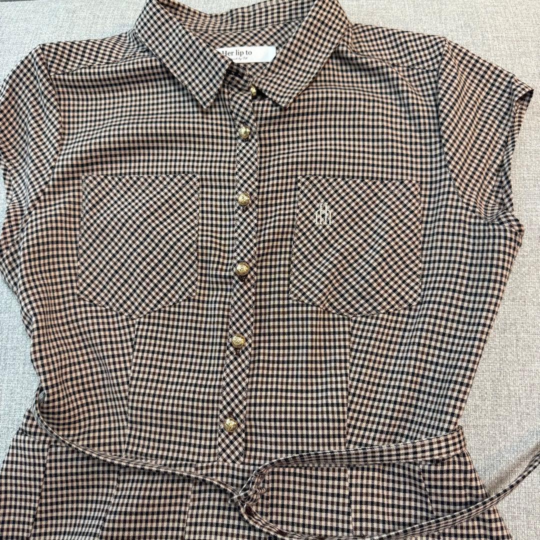 ♡*様 最終価格Checked Shirt Mini Dress herlipt