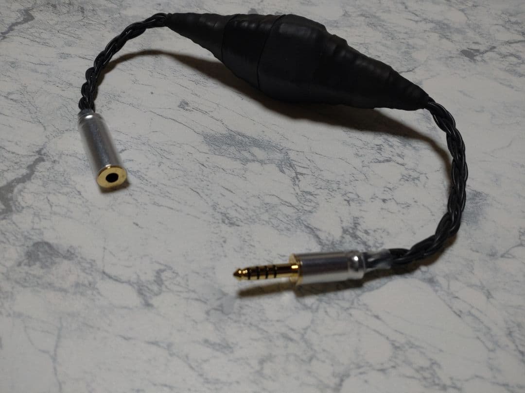 【最新作】420段式カタパルト搭載　4.4mmメス-オス 約38cm 黒　8芯