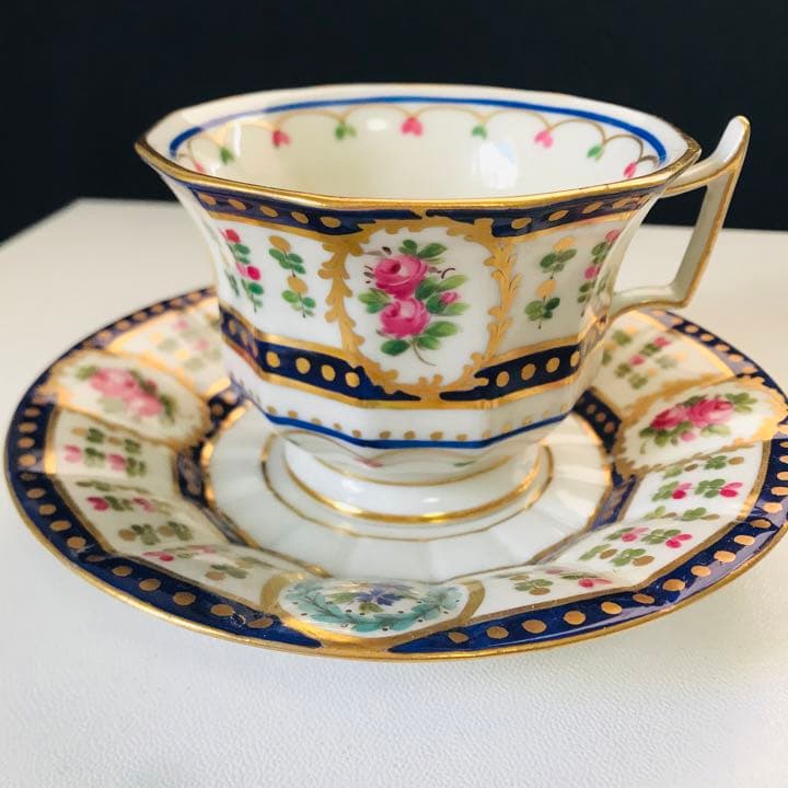 ドレスデン  カールティーメ　薔薇　コバルト　窓絵　コレクション　レア　③