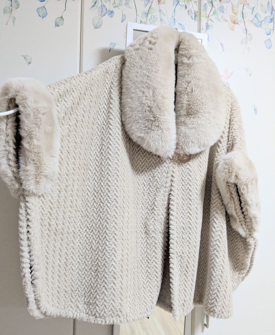 ベージュファーコート フリーサイズ