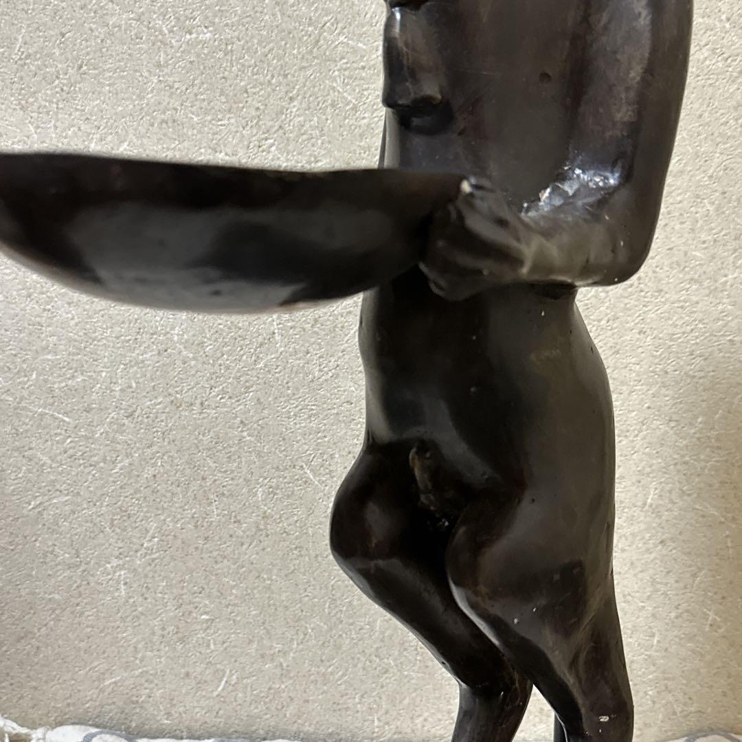 銅置物⑅犬(丸皿)⑅インドネシア