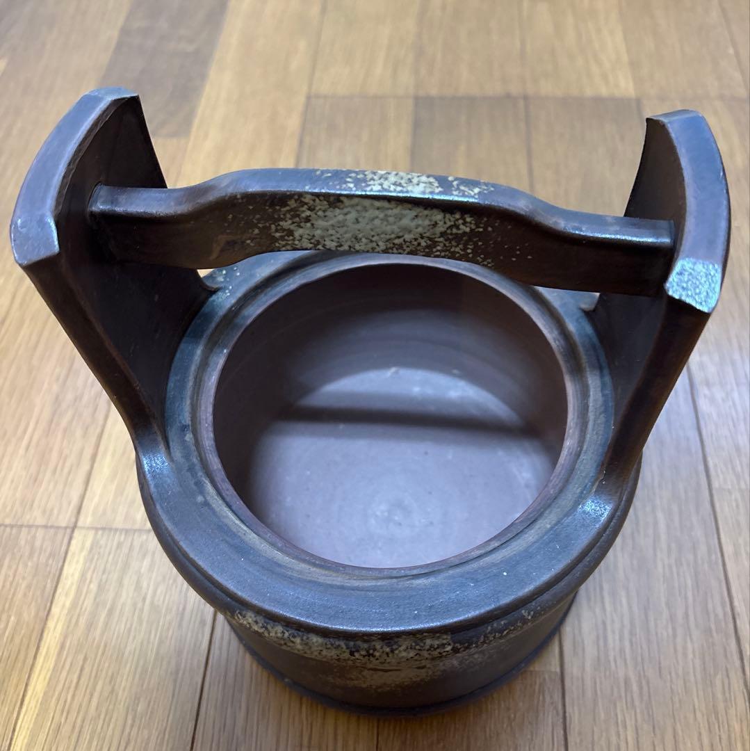 茶道 陶器製 細水指 水差し 木箱付き 刻印