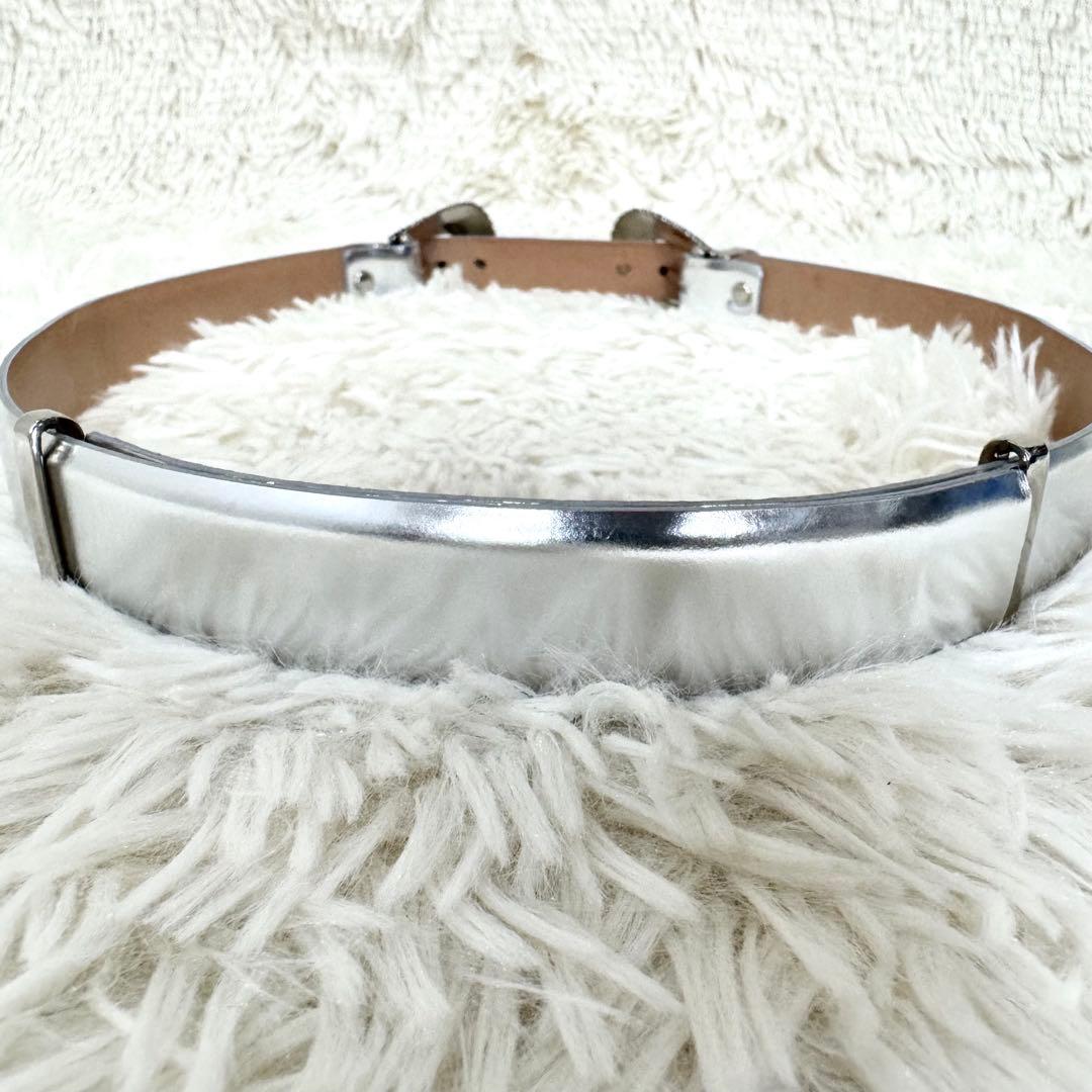 トーガ プルラ TOGApulla ダブルバックルベルト シルバー ウエスタン