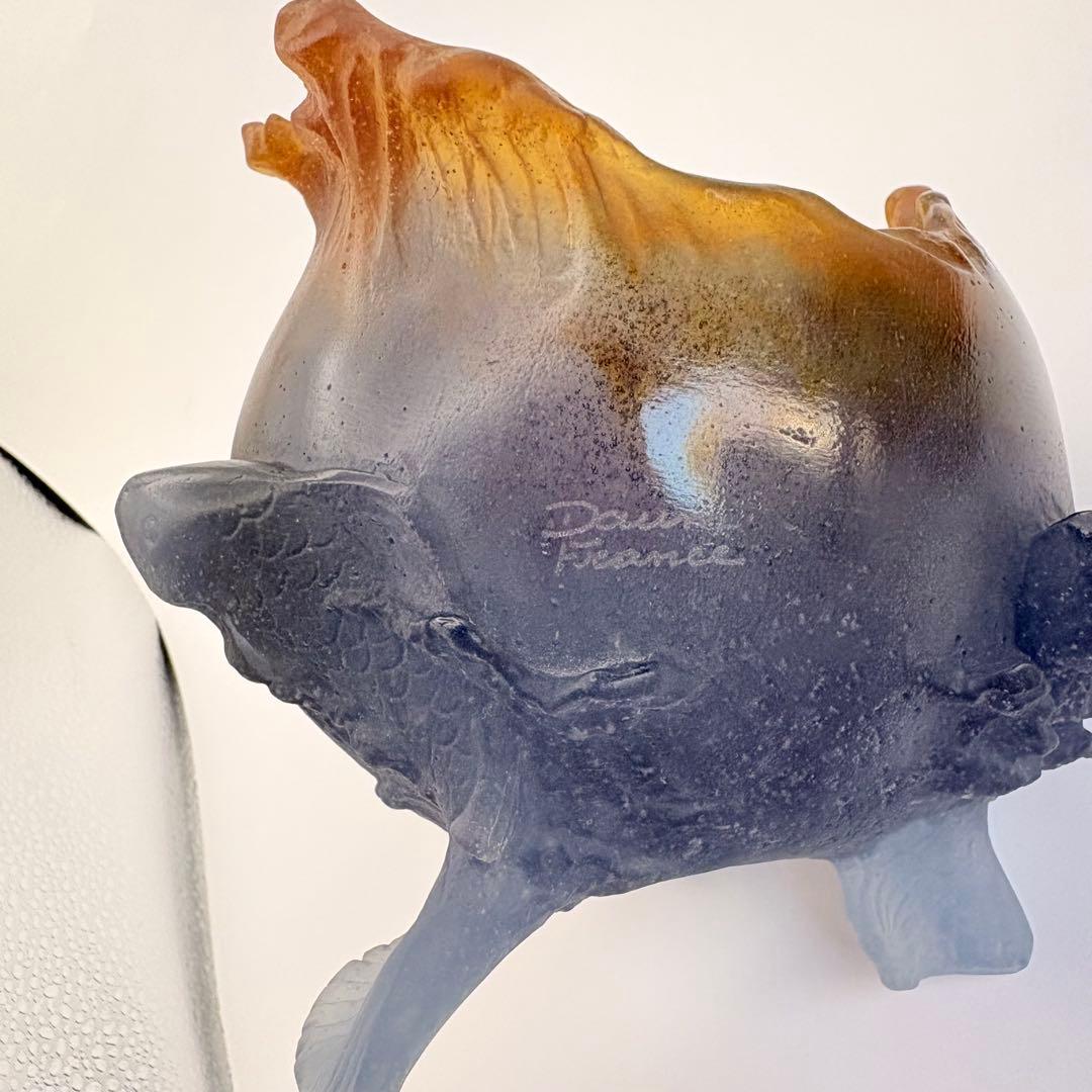 魚　ドーム　フランス　ガラス　クリスタル　ナンシー　水晶　フラワーベース　花瓶