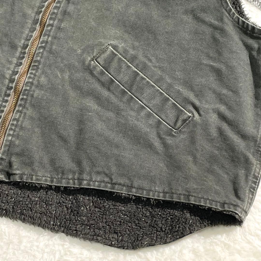 カーハート　ダックベスト　モスグリーン　MOS　USA製　裏ボア　XXL　00s