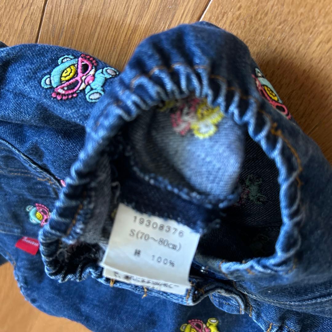 デニムサロペット ヒスミニ　刺繍