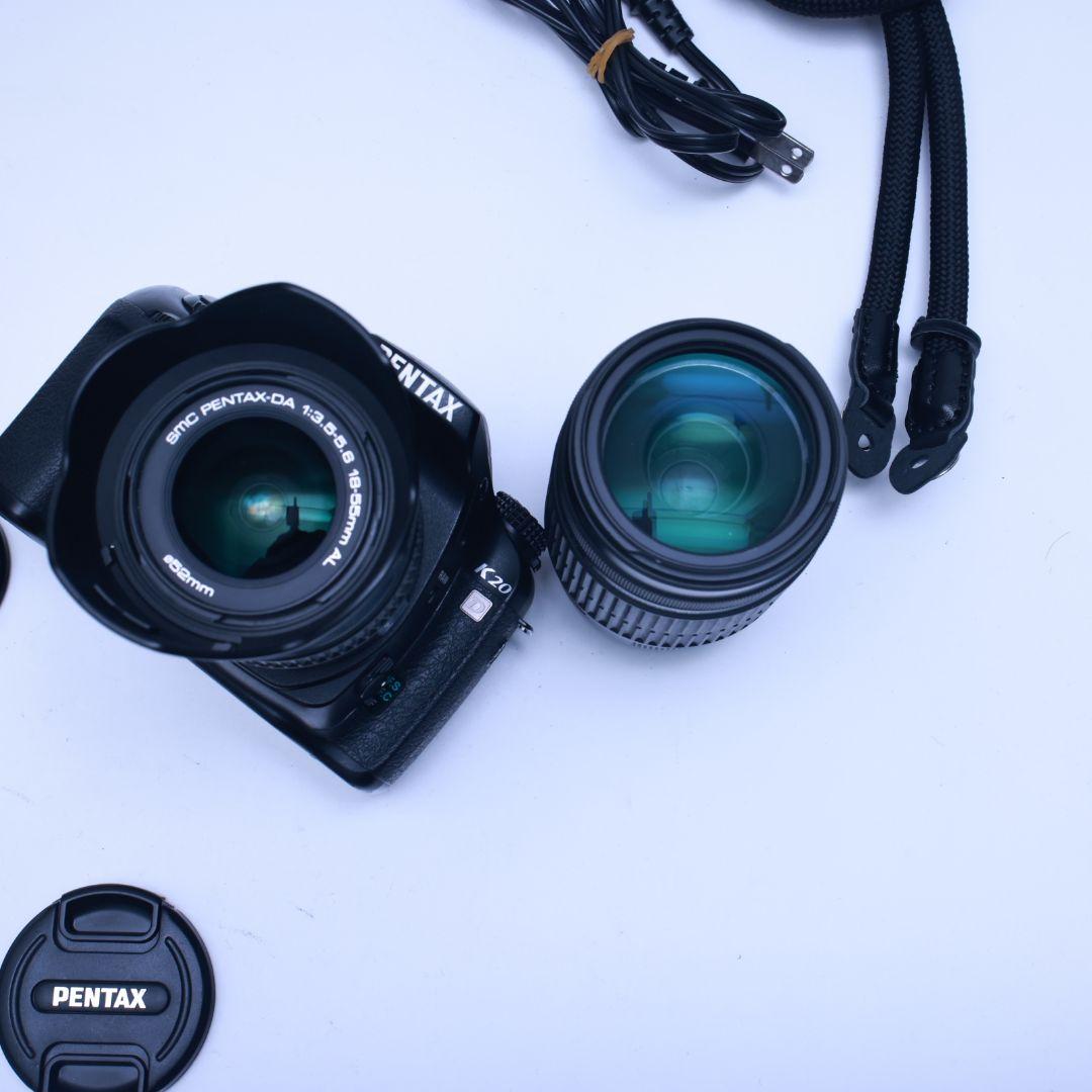 スマホ転送可 PENTAX K-20 レンズ他付 一眼レフデジタルカメラ SD付