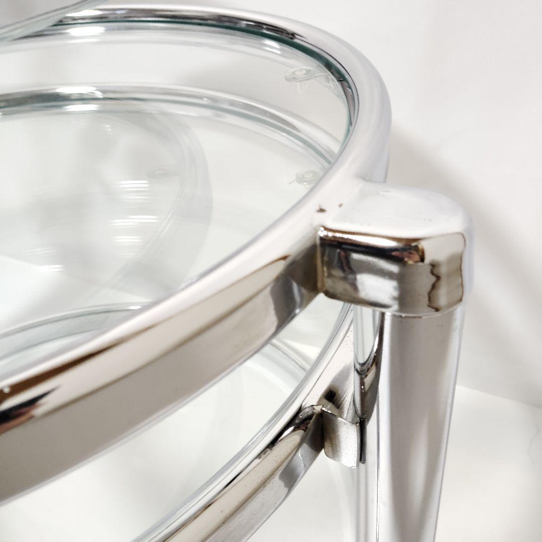 ミッドセンチュリー ガラステーブル サイドテーブル 3段