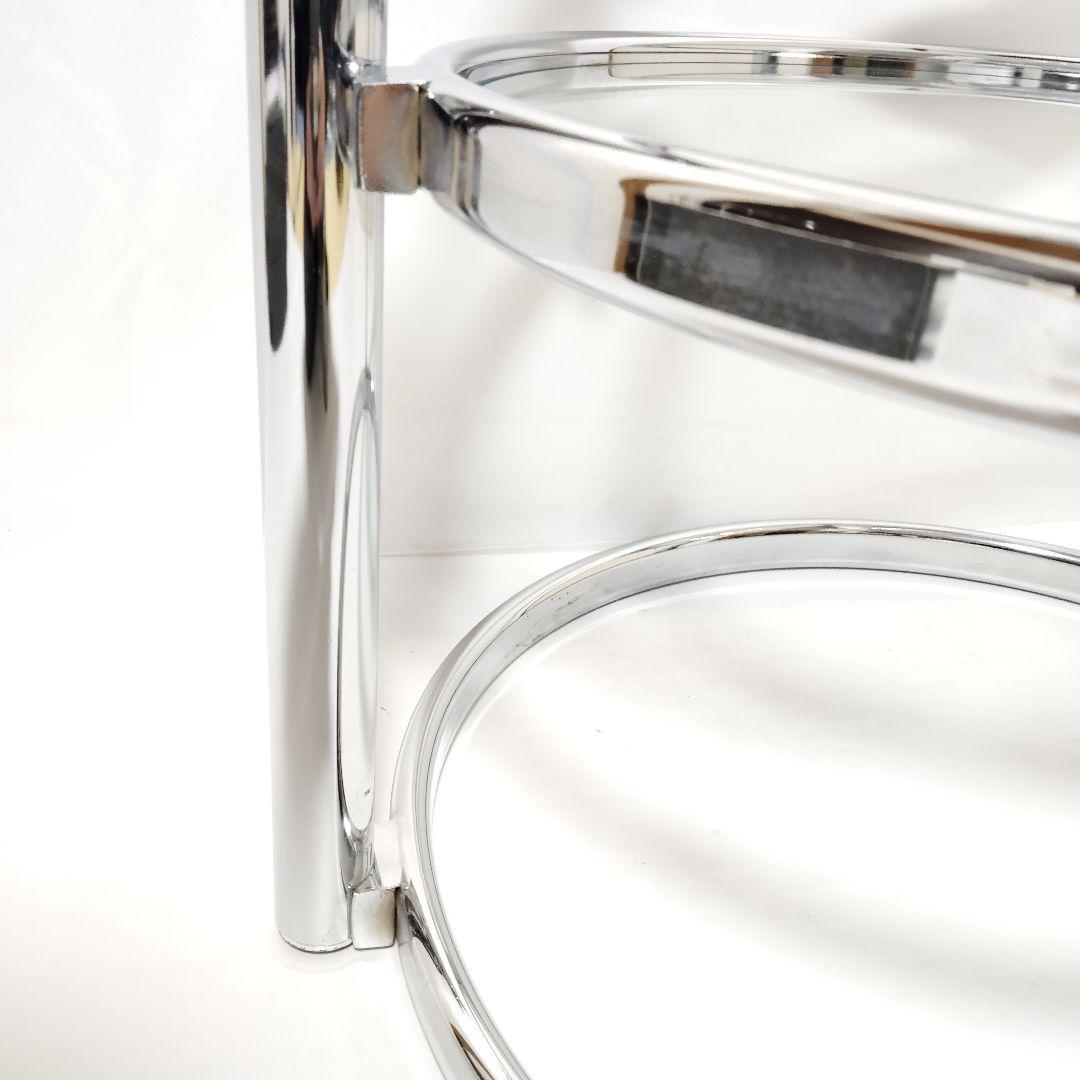 ミッドセンチュリー ガラステーブル サイドテーブル 3段