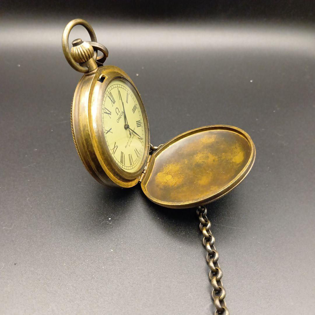OMEGA 懐中時計 イエロー文字盤 金属製　手巻き　稼働品