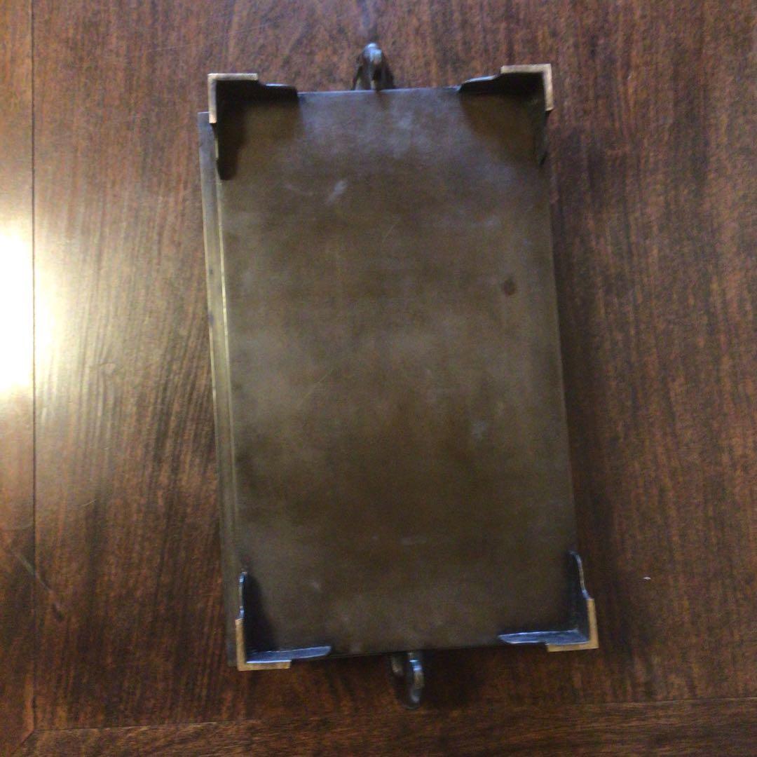 水盤　真鍮　花器　華道具　いけばな　双獣耳　時代物　骨董品　工芸品