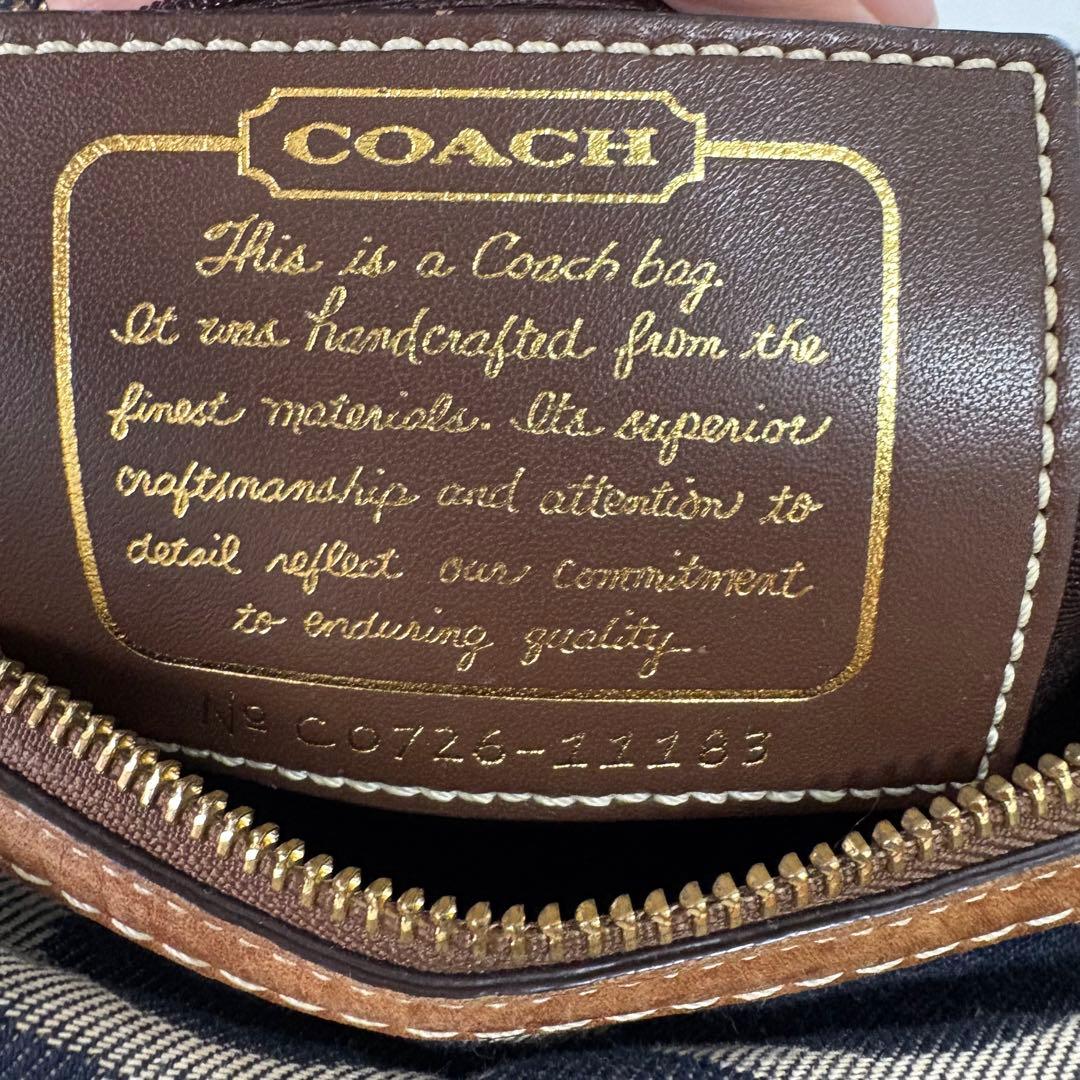 バッグ Coach Signature Denim mini boston bag