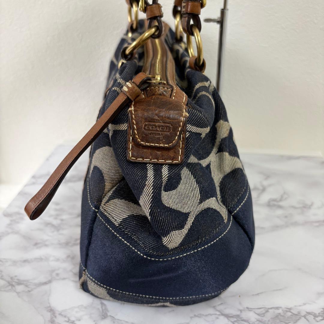 バッグ Coach Signature Denim mini boston bag