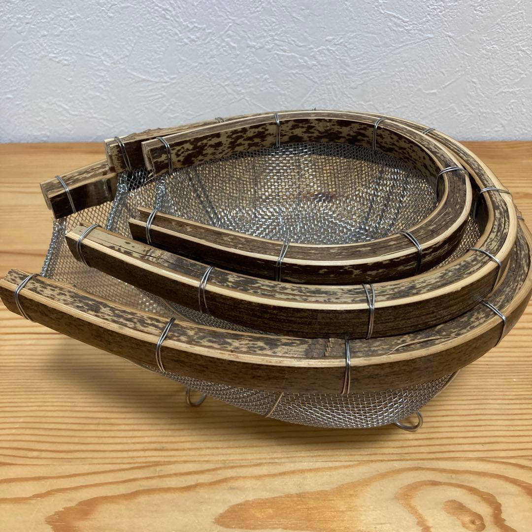 廃盤　虎竹　水切ステンレスざる　竹虎　希少　未使用　3個セット　ザル　竹細工