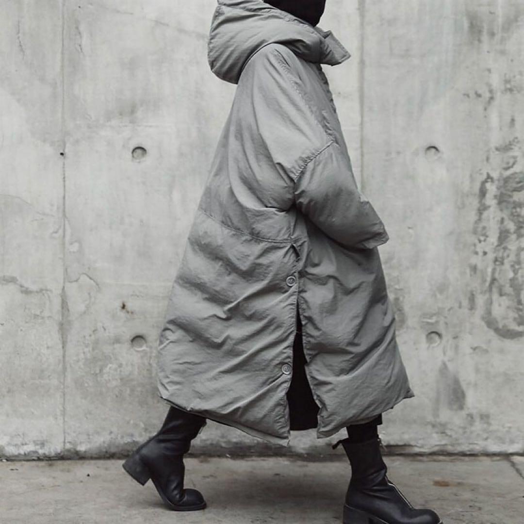 ロング ダウンコート グレー オーバーサイズ