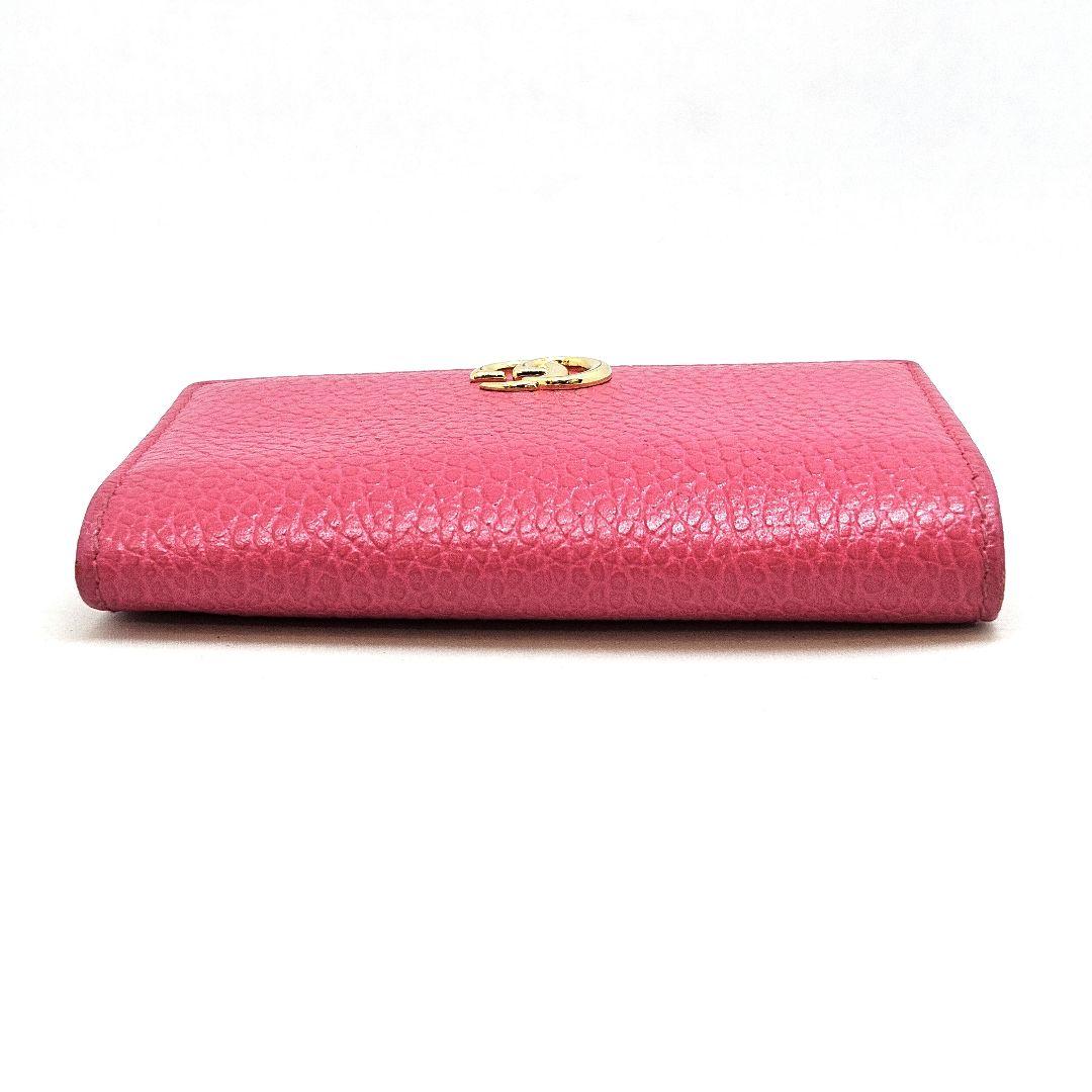 GUCCI GGロゴ マーモント レザー 名刺入れ カードケース ピンク