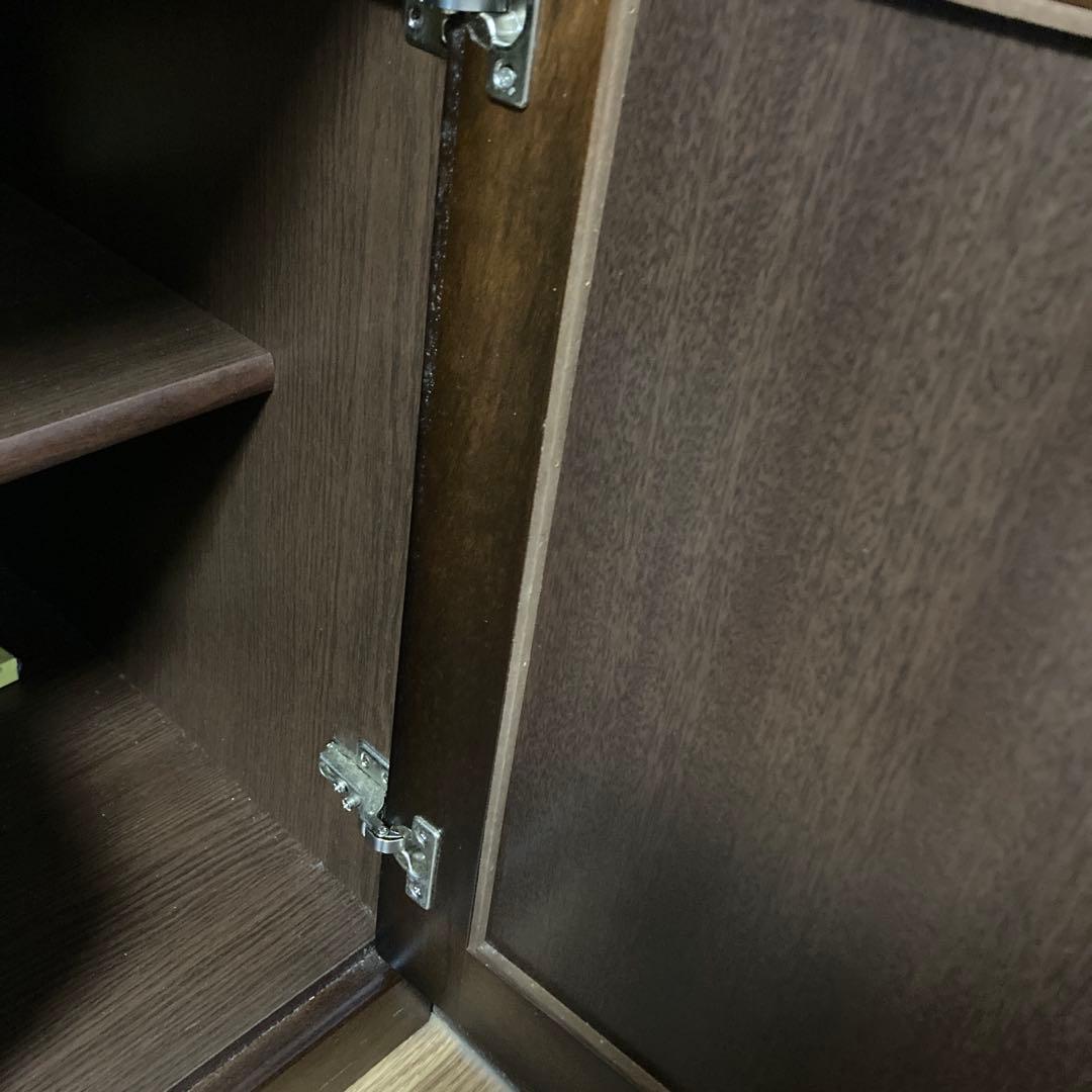 【2／7まで出品】食器棚　キャビネット　アンティーク　ガラス扉付　昭和レトロ