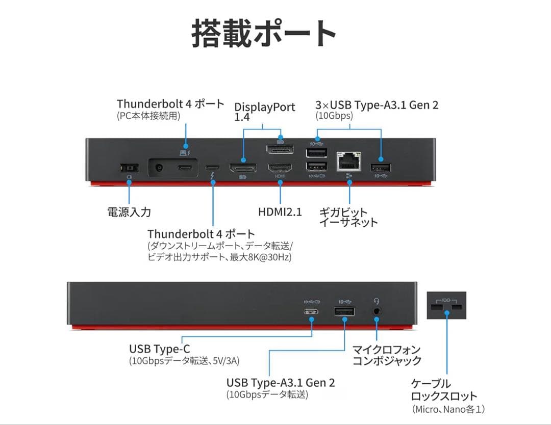 ThinkPad ユニバーサル Thunderbolt 4ドッキングステーション